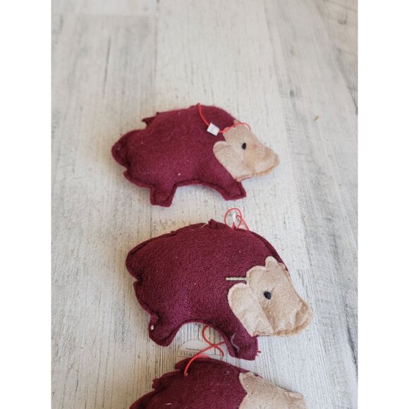 Felt red porcupine plush sequin ornament Xmas set - Picture 8 of 8